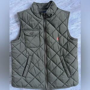 Ralph Lauren Green Quilted Vest with Logo
